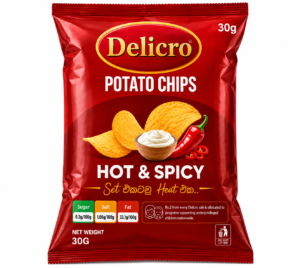 Delicro Hot & Spicy Potato Chips – 30g 🌶️🥔