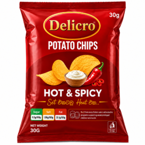 Delicro Hot & Spicy Potato Chips – 30g 🌶️🥔